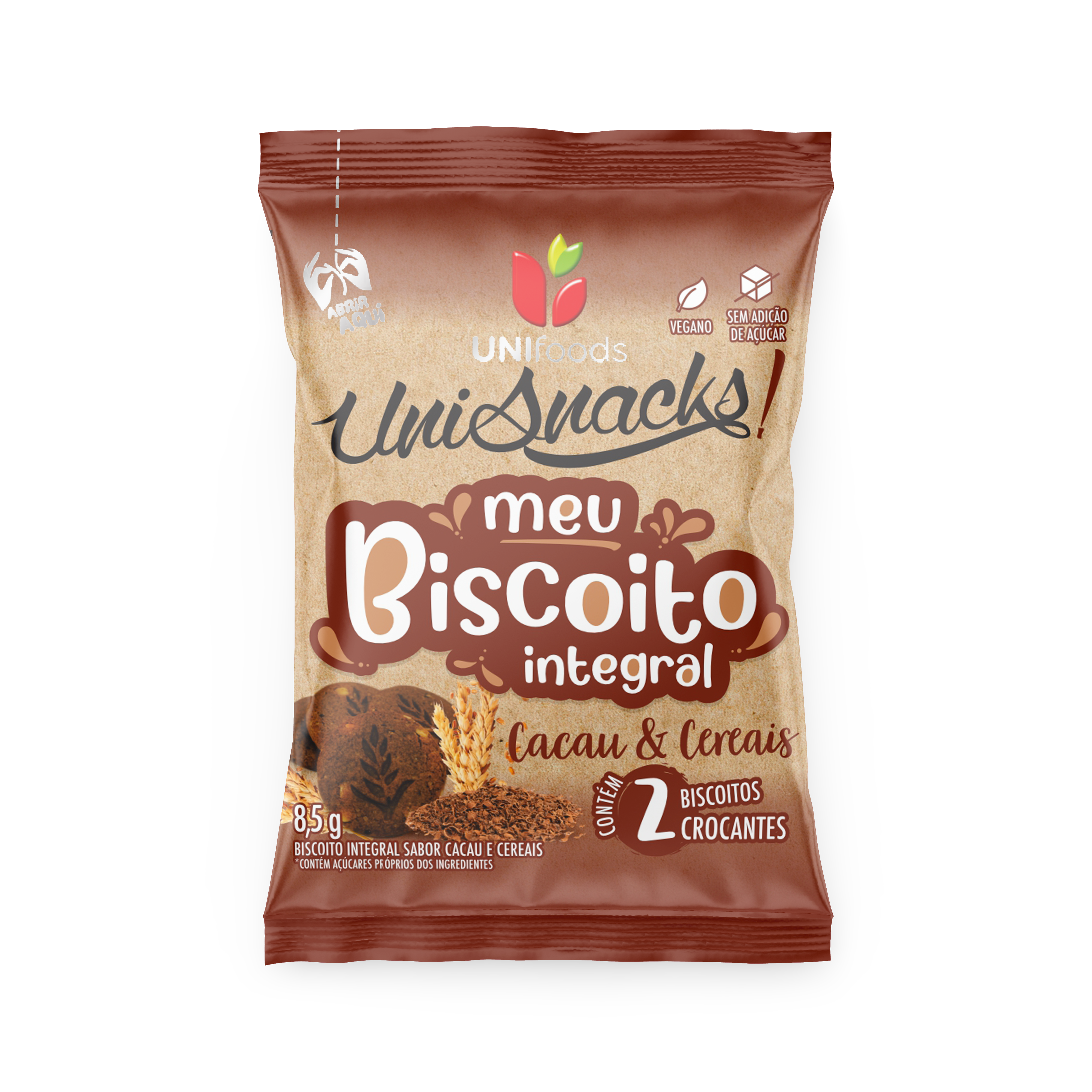 Biscoito Integral Cacau & Cereais 8,5g